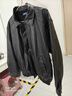 7家优品夹克男秋季港风复古pu皮潮流宽松休闲皮衣外套翻领纯色百搭上衣 GMFS-B1黑色【加绒】 L 实拍图