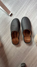 范米尼头层牛皮真皮棉拖鞋秋冬男士女情侣室内居家拖鞋老人保暖防滑家居 618【黑色】显瘦版 45-46 码【30】内长28厘米 实拍图