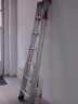 固乡铝合金宽邦人字梯2.5M 加宽加厚加固人字梯工程梯 室内外铝梯子【加固款2.5米】 实拍图
