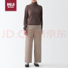 无印良品（MUJI） 女式 弹力 灯芯绒 宽版裤 BEE07C2A 浅灰棕色 S 晒单实拍图