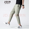 JEEP SPIRIT休闲裤男夏季新款小脚裤男士商务透气冰丝裤弹力速干九分裤子 灰绿色 33 实拍图