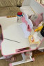 伯课（BOKE） 儿童学习桌椅套装可升降儿童书桌写字台桌小学生课桌椅 A8收纳版-粉-双靠背-大书架 晒单实拍图