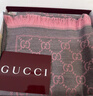 GUCCI古驰GG提花图案针织女士羊毛双面围巾 石墨色 均码 实拍图