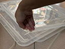 禧天龙塑料衣物收纳箱玩具整理箱55L 透明 3个装 带轮 实拍图