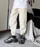 NASA LIKE官方潮牌垂感休闲裤男夏季美式冰丝速干裤子男士纯色束脚清凉长裤 米色 L（推荐140-150斤） 晒单实拍图