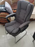 双木马 加厚可躺老板椅电脑椅家用办公椅子麻将椅会议椅靠背椅弓形座椅 布艺-烟灰 标准可躺款（无搁脚+无腰枕） 实拍图