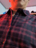 恒源祥羊毛内胆保暖衬衫男加绒加厚款中年男士格子冬季衬衣长袖爸爸装 YXY140红色（羊毛内胆） 2XL (180) （适合140-160斤） 实拍图