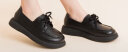 奥康（Aokang）官方女鞋 春季新款纯色气质系带乐福鞋舒适百搭皮鞋女 黑色1234321041 37 晒单实拍图