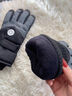 目丸保暖手套男女户外冬天骑行防寒风加绒厚触屏女防水冬季棉滑雪手套 5#雪花圆标藏青色（拼色男款） 实拍图