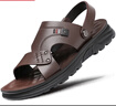 红蜻蜓皮凉鞋男透气休闲凉拖鞋两穿头层牛皮沙滩鞋男WTT222412棕色 41 实拍图