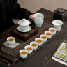 苏氏陶瓷（SUSHI CERAMICS）汝窑卵青 开片可养金线三才盖碗8茶杯高档礼盒装  实拍图