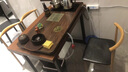 赢鸣茶桌茶台茶几客厅茶桌阳台休闲桌椅套装办公室泡茶桌子 组合【一桌三椅】黑橡木色1.0米 实拍图