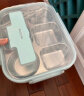 美厨（maxcook）304不锈钢饭盒 4.5cm加大加深五格学生饭盒保温盒2L配餐具MCFT111 实拍图