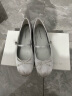 CHARLES&KEITH蝴蝶结平底玛丽珍鞋单鞋女CK1-71720057 Silver银色 38 晒单实拍图