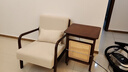 阿拉蕾 单人沙发椅 北欧实木现代简约布艺休闲小户型咖啡厅酒店家具椅子 卡其色棉麻【胡桃色木架】可拆洗 实拍图