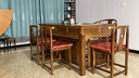 锦榆园老榆木实木茶桌椅组合办公室家用茶几一体现代简约功夫禅意泡茶台 1.5米茶桌+1围椅+4月牙椅/小石盘 实拍图