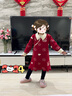 茵曼（INMAN）女童拜年服红色连衣裙中大童中式改良旗袍裙冬季新款新年儿童针织 岩浆红 130 实拍图