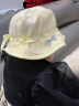 卡度熊（KADUXIONG）婴儿帽子春秋夏季韩版新款可爱宝宝遮阳盆帽儿童防晒薄款渔夫帽潮 黄色 3个月-3岁（建议头围36-52cm） 实拍图