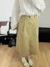 森马（Semir）半身裙女春季松紧腰纯色A字伞裙遮胯女士慵懒风长裙101125120008  实拍图