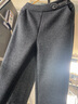 岸婷高端品牌羊毛呢休闲裤女秋冬季新款高腰显瘦百搭直筒宽松萝卜哈伦裤女厚轻奢时尚洋气九分裤子靴裤 灰色 30/XXL 实拍图