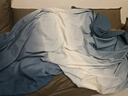 海澜之家（HLA）床上四件套棉麻风渐变色A类裸睡级面料被套枕套床单套件春秋 沧海四季【速干不缩水-A类】 1.8m 床笠款 （被套200*230cm） 实拍图