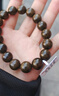 梵心阁金丝楠手串满波纹阴沉木佛珠老绿料小叶桢楠沉香级乌木文玩送礼 满水波12mm17颗（女款） 实拍图