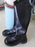 狄德拉大码女靴41一43长筒靴女秋冬厚底粗腿骑士靴胖mm大筒围v口高筒靴 黑色绒里(加肥筒) 36 (230mm) 标准码 实拍图