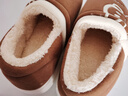 大嘴猴（paul frank）棉拖鞋男舒适情侣毛绒厚底包跟保暖棉鞋咖色42-43PF831 实拍图