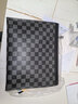 棋盘格手拿包软皮格子手拿包2023新款男士夹包手抓包品牌潮包钱包 黑色 实拍图