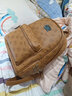 兔宝贝 背包女新款女包时尚印花双肩包女休闲女士包包大容量软皮书包 土黄大号 实拍图
