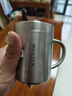 美厨（maxcook）304不锈钢水杯马克杯 儿童杯子双层泡茶杯口杯带盖带手柄 300ml 实拍图