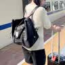 博纳云旅行包双肩背包男女大容量短途手提旅行袋行李收纳包单肩可套拉杆 黑色 实拍图