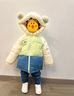 papa爬爬新品冬季儿童男女童羽绒服上衣小耳朵三防羽绒服 绿色 100 cm 实拍图