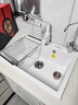 悍高（HIGOLD）石英石水槽洗菜盆单槽厨房水槽洗碗池台上台下盆厨房洗菜水池 680*480白色（配7字抽拉) 实拍图