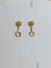 六福珠宝足金光砂圆珠黄金耳环耳饰 计价 B01TBGE0002 约2.10克 实拍图