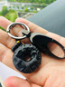 高档汽车钥匙扣男女士腰挂十二生肖平安扣钥匙圈挂件创意生日礼物 天然黑曜石【生肖虎】 实拍图