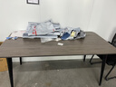 安定家会议桌长桌简约现代简易书桌大长工作台小型洽谈桌子办公桌椅组合 长160*宽80 深胡/浅胡/灰橡/金橡 实拍图