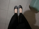 威谷尔缓震软底空姐工作鞋女久站不易累平底真皮职业正装黑色皮鞋 超细纤维（跟高3.5cm） xk2236 36 实拍图