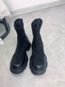 他她（TATA）喵爪靴2025冬季时装靴弹力靴女靴瘦瘦靴加绒短靴CEG01DZ4 CEG01DZ4黑色（绒面款） 38 实拍图