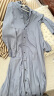 无印良品（MUJI）女式 粘纤混 衬衫领 长袖连衣裙 女装长裙裙子 BC2J2A4S 烟熏蓝色 L(165/88A) 晒单实拍图