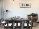 老榆木实木茶桌椅组合中式禅意家用一桌五椅茶台客厅泡茶接待桌椅 北榆木胡桃色单桌:120*70*75cm 实拍图