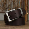 JEEP SPIRIT吉普男士皮带男针扣潮年轻人韩版百搭牛皮腰带真皮休闲牛仔裤带 【15款】黑扣，咖啡色款 110cm 实拍图