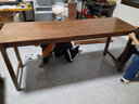 森百龙【顺丰速发】实木双人位书桌简约家用电脑桌写字桌学习桌长条桌 胡桃色【双人桌真橡胶木材质】 180*60*75cm 实拍图