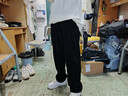 马登工装雪尼尔垂感聪明裤美式巴恩风直筒休闲裤仿灯芯绒束脚长裤子男 黑色 S 实拍图