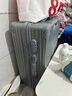欧遥高颜值铝框行李箱可坐人男女学生潮流大容量拉杆箱加厚密码旅行箱 黑色【铆钉加固铝合金款】 20英寸 【飞机免托运，登机箱】 实拍图