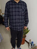 恒源祥羊毛内胆保暖衬衫男加绒加厚款中年男士格子冬季衬衣长袖爸爸装 YXY140灰色（羊毛内胆） 3XL (185) （适合160-180斤） 实拍图