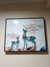 柳莺花燕免打孔电表箱装饰画现代简约客厅餐厅挂画电闸箱配电箱遮挡壁画 幸福麋鹿 60X50遮挡50X40表箱 上掀款 实拍图