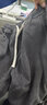 西域传奇牛仔裤男秋冬季潮牌高街宽松直筒裤子男百搭纯色阔腿复古休闲长裤 烟灰色加绒 2XL  (建议145-150斤) 实拍图