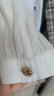 百图betu女装秋季新款衬衫南法温柔风V领灯笼袖长袖衬衫女2308T45 米白 S 晒单实拍图