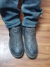 东方骆驼工装男鞋秋冬新款软底舒适板鞋一脚蹬厨师防水耐磨工作潮鞋皮鞋男 灰色 42 实拍图